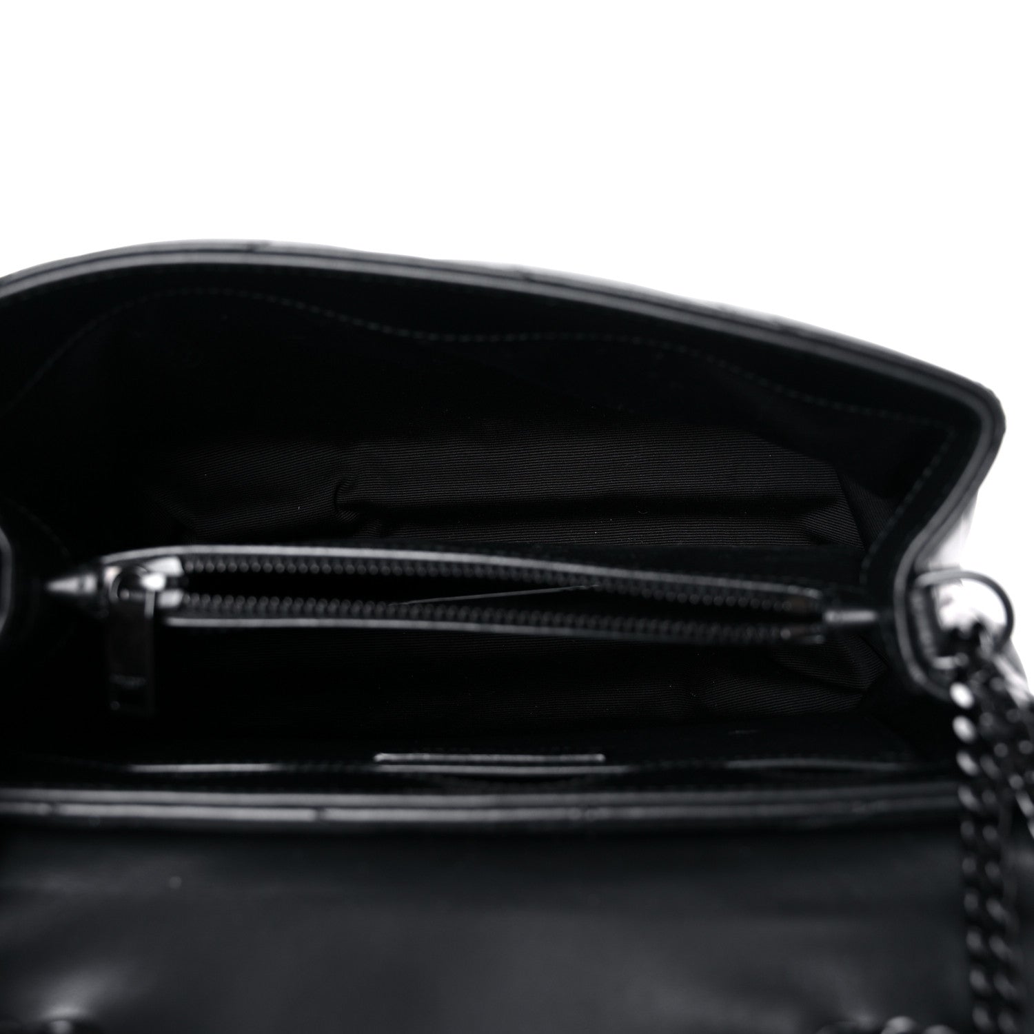 Saint Laurent Calfskin Y Quilted Monogram Small Loulou Chain Satchel Black 5 of 9