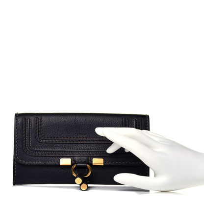 Chloe Calfskin Marcie Continental Flap Wallet Black 2 of 7