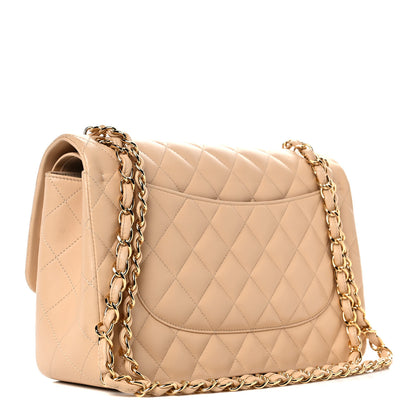 Chanel Lambskin Quilted Jumbo Double Flap Beige 3 of 16