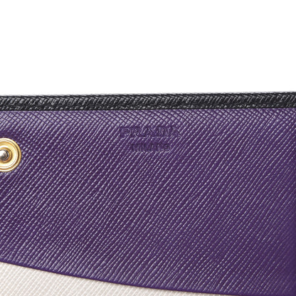 Prada Saffiano Multicolor Continental Flap Wallet Black Geranio 6 of 10