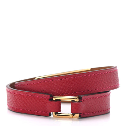 Hermes Epsom Rivale Double Tour Bracelet Rouge Casaque 2 of 4