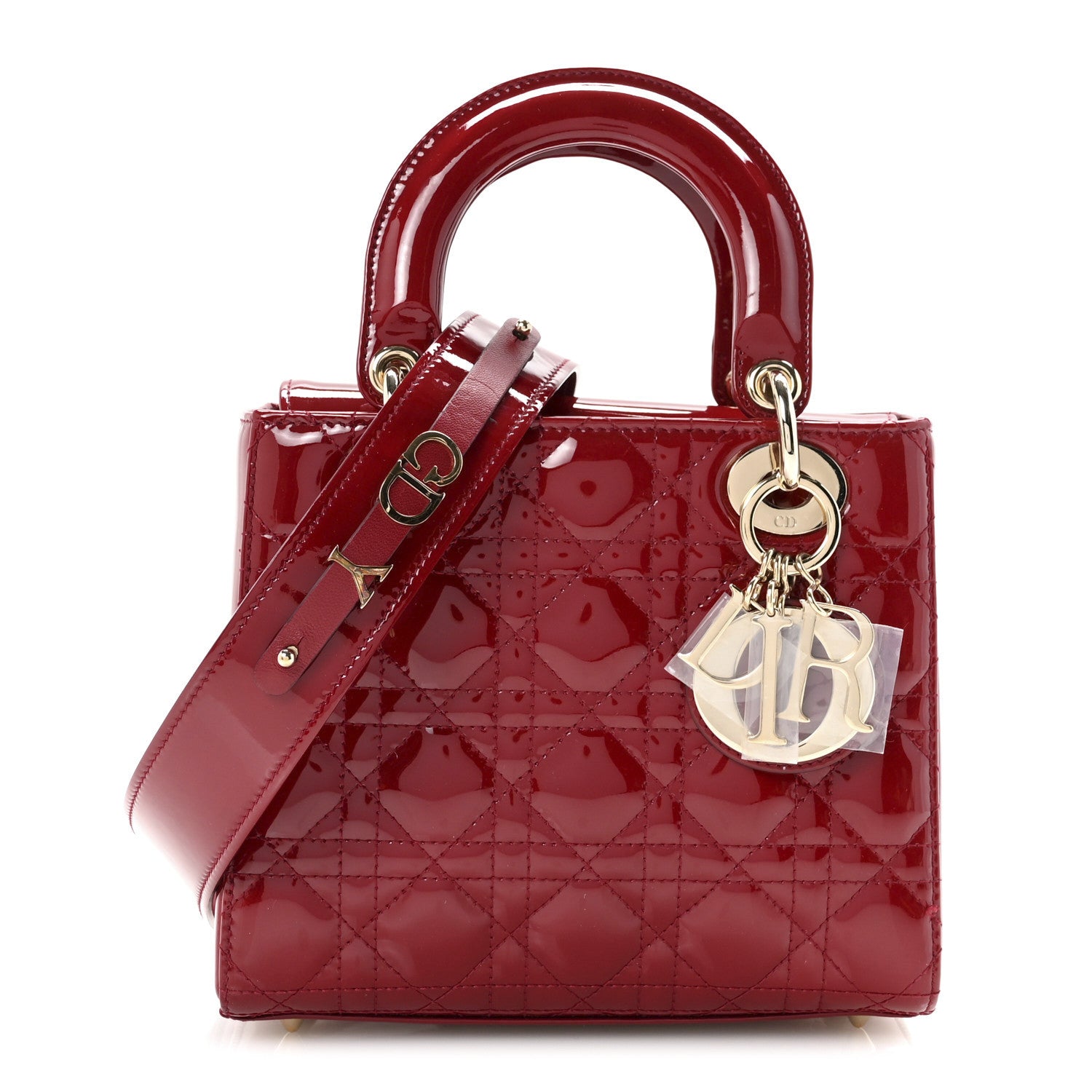 Christian Dior Patent Cannage Small My ABCDior Lady Dior Cherry Red 1 of 9