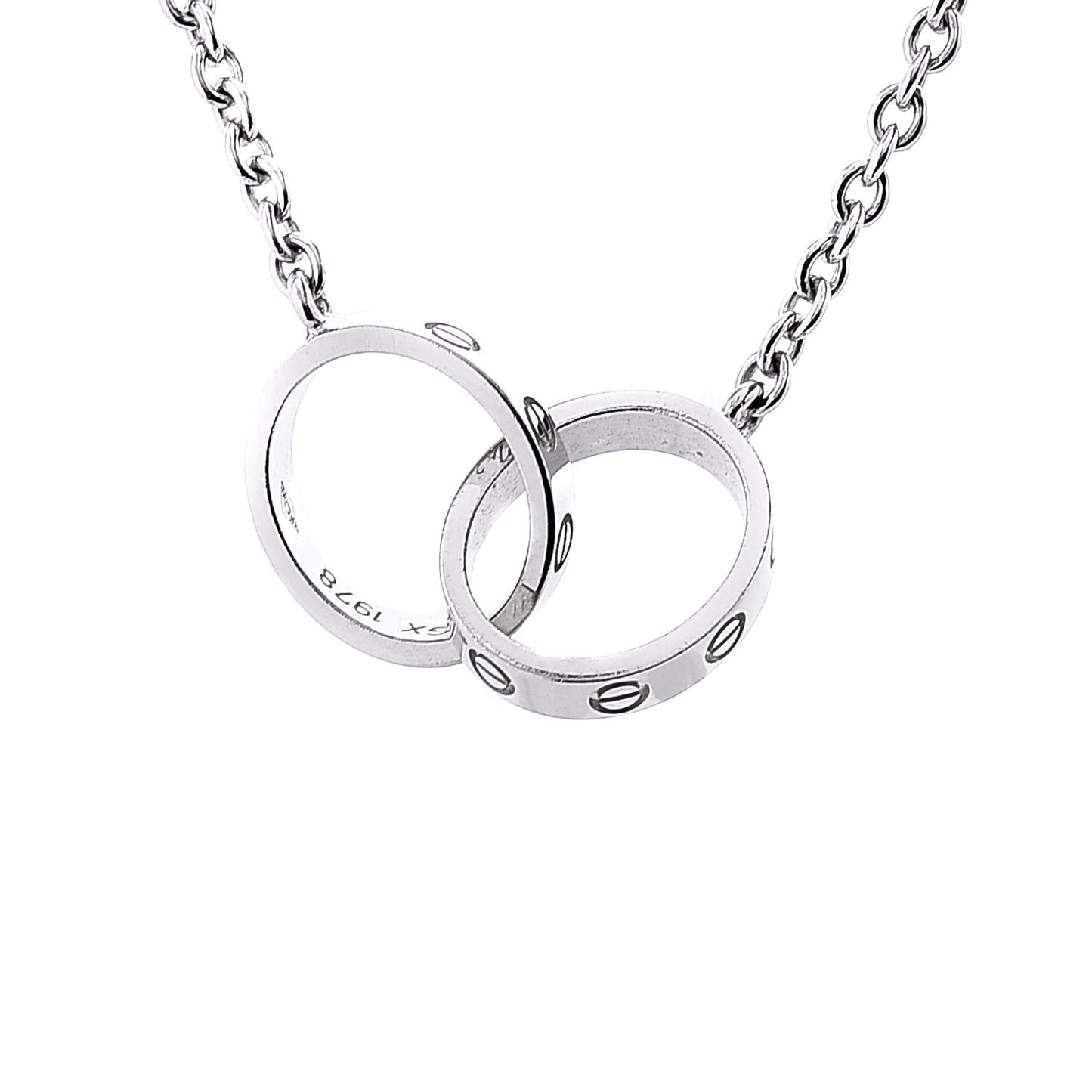 18K White Gold Interlocking LOVE Necklace