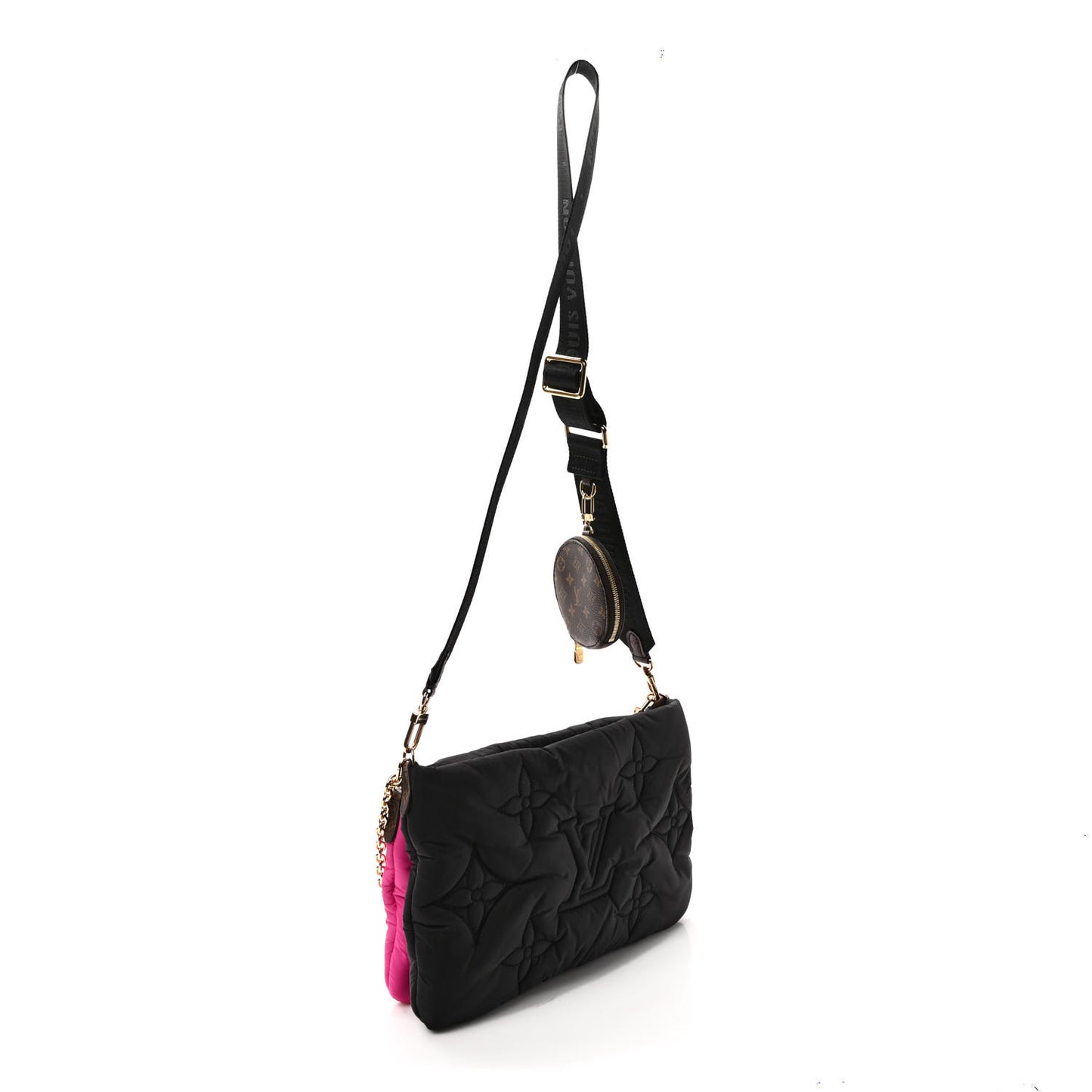 Econyl Monogram Pillow Maxi Multi Pochette Accessories Black Fuchsia