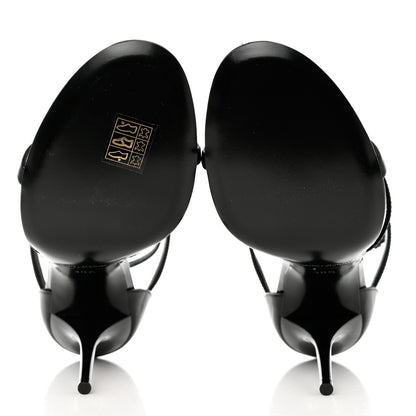 Saint Laurent Patent Cassandra 100 Sandals 38.5 Black 5 of 11