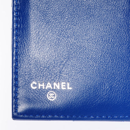 Chanel Patent Quilted Large Flap Wallet Dark Blue 9 of 10