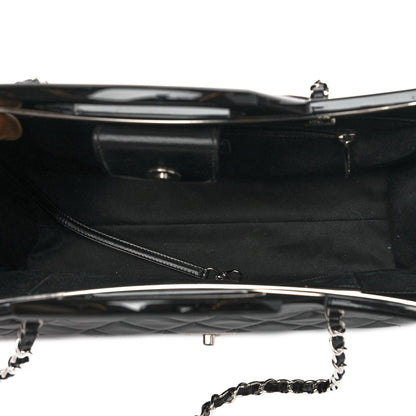 Chanel Glazed Calfskin Quilted Small CC Delivery Tote Black 4 of 12