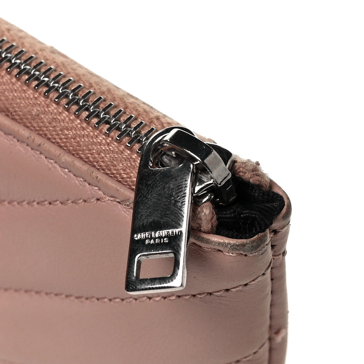 Calfskin Matelasse Monogram Key Pouch Light Taupe