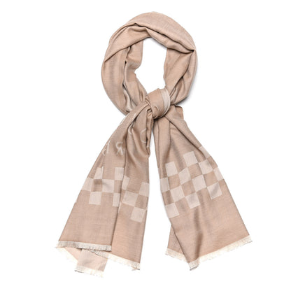 Louis Vuitton Cashmere Damier Shawl Beige 1 of 5