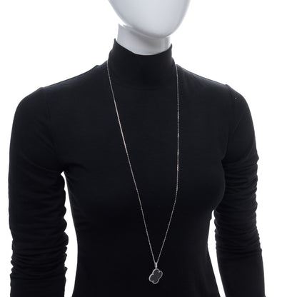 Van Cleef & Arpels 18K White Gold Black Onyx Magic Alhambra Pendant Necklace 2 of 6