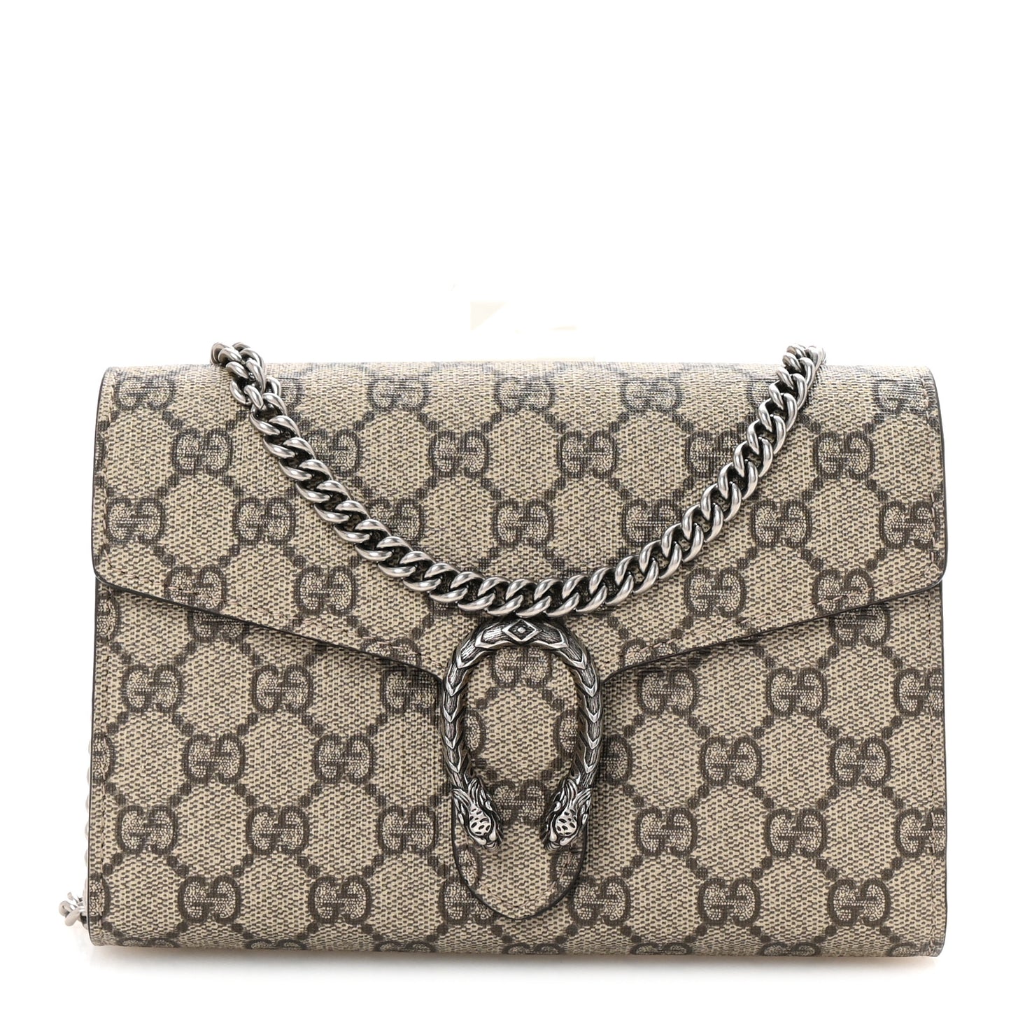 GG Supreme Monogram Mini Dionysus Chain Wallet Beige Taupe