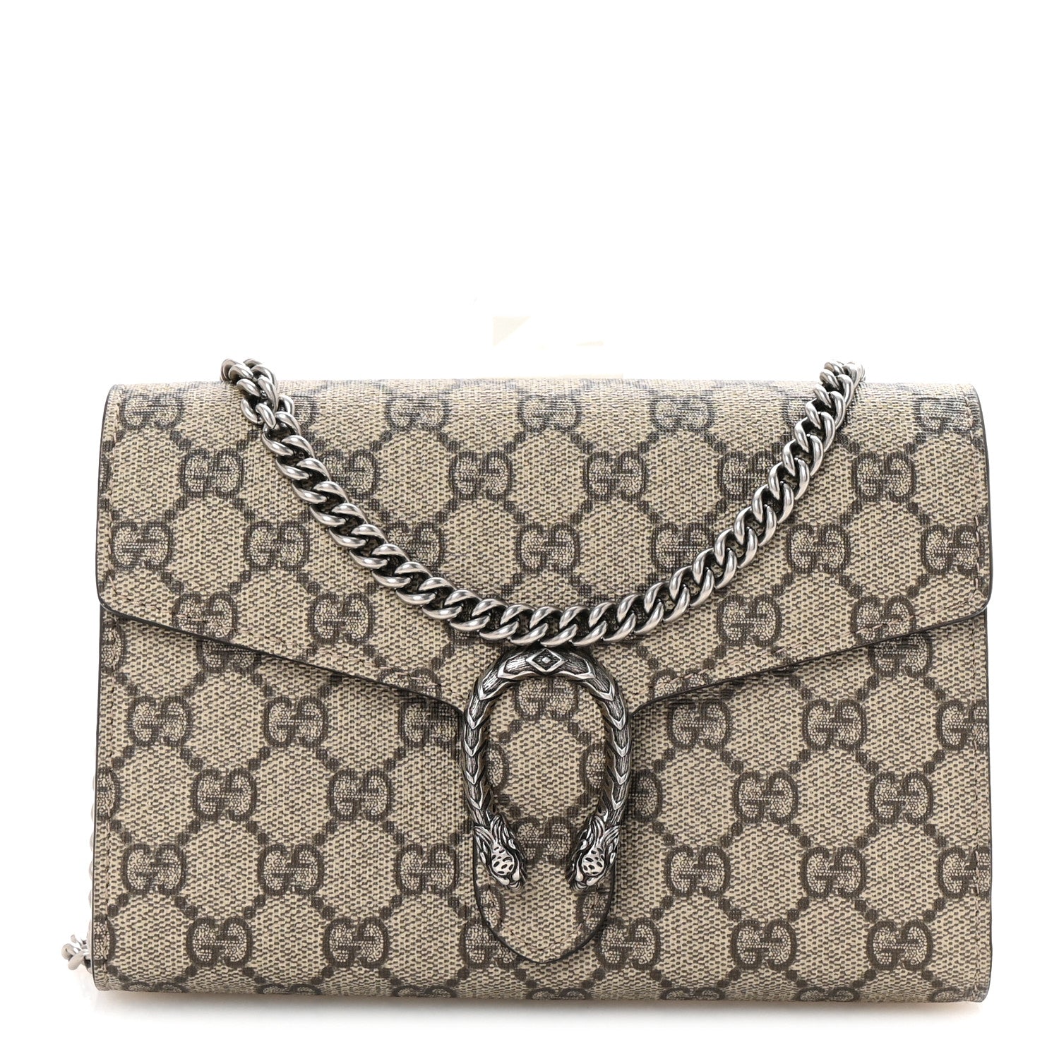 Gucci GG Supreme Monogram Mini Dionysus Chain Wallet Beige Taupe 1 of 10