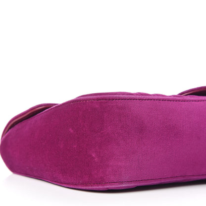 Gucci Velvet Matelasse Small GG Marmont Shoulder Bag Fuchsia Violet Cyclamen 5 of 12