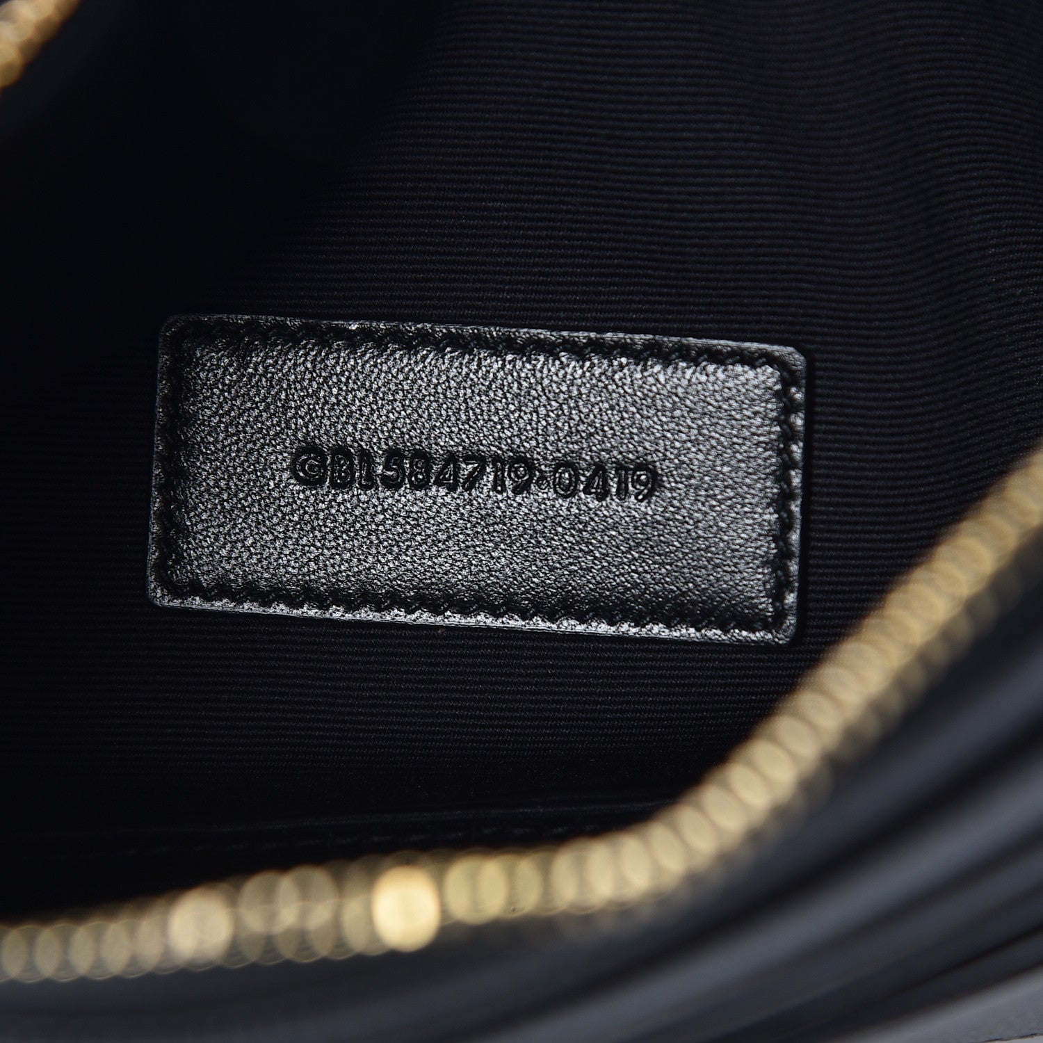 Saint Laurent Grain De Poudre Chevron Monogram Bill Pouch Black 7 of 9