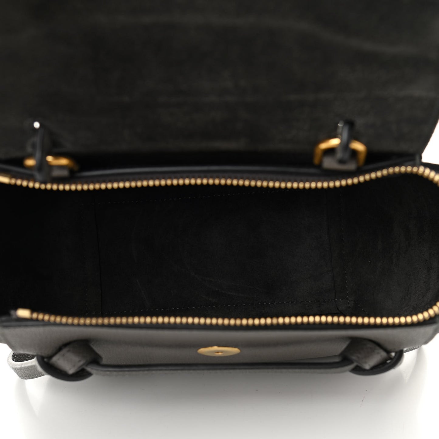 Grained Calfskin Nano Belt Bag Grey