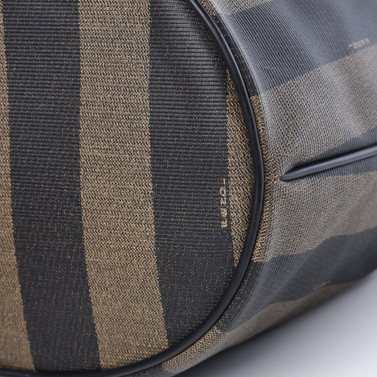 Calfskin Coated Canvas Pequin Bucket Bag Tobacco