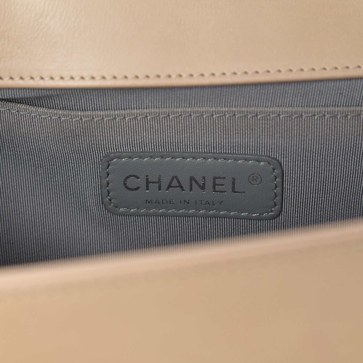 Chanel Calfskin Quilted Double Stitch Medium Boy Flap Beige 5 of 10