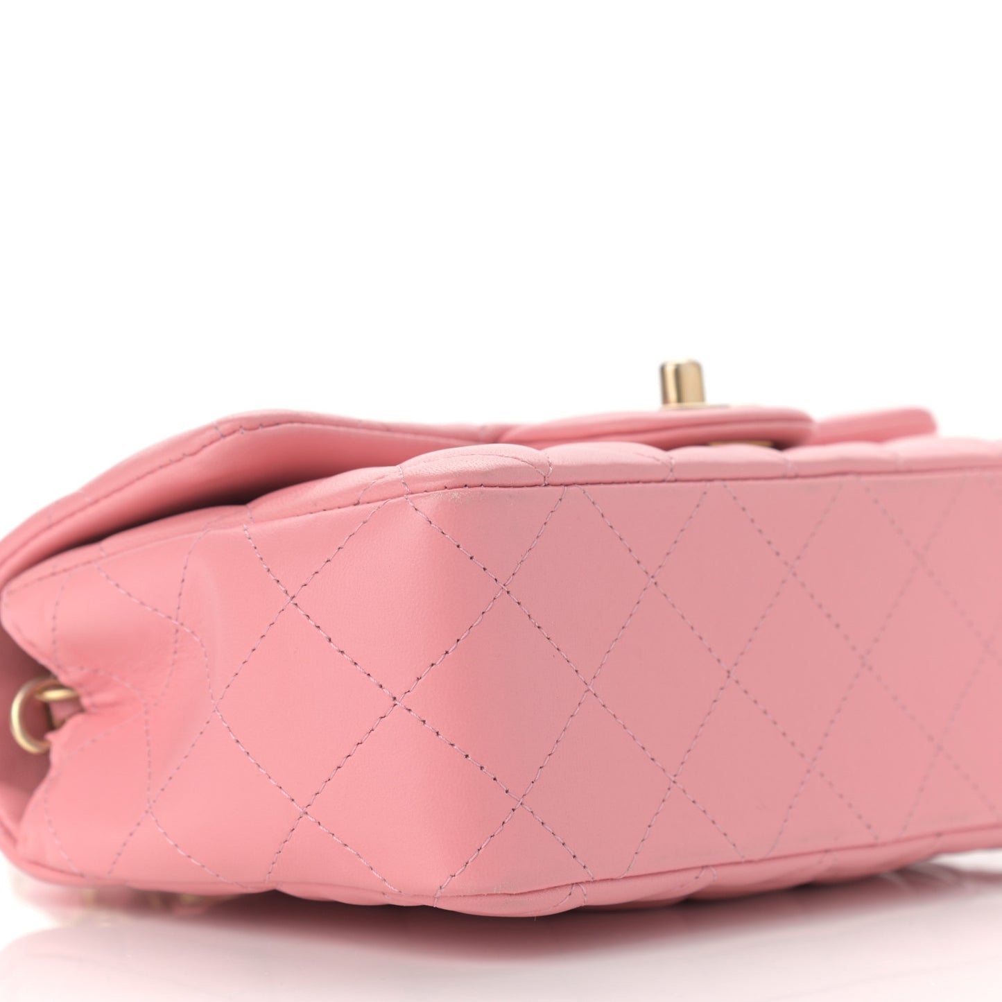 Lambskin Quilted Mini Rectangular Flap Pink