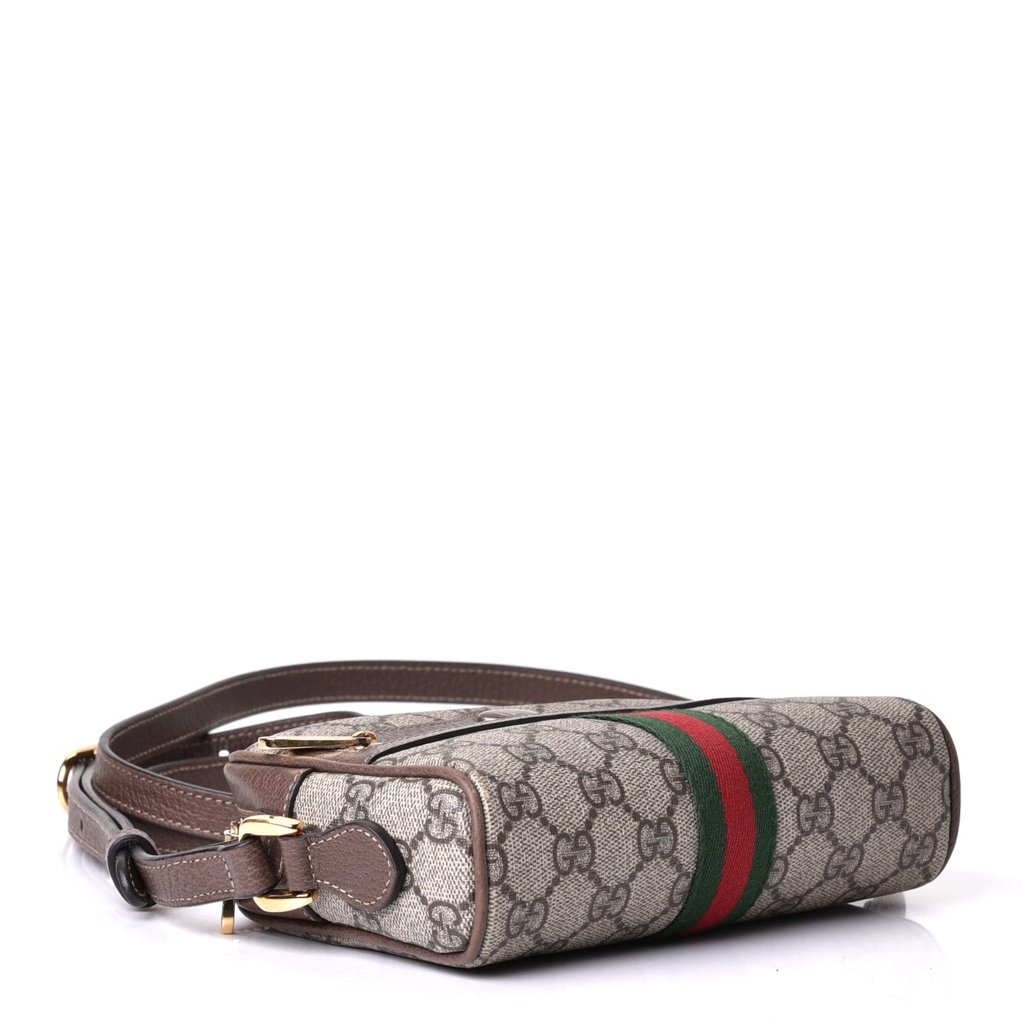 GG Supreme Monogram Web Mini Ophidia Shoulder Bag Brown