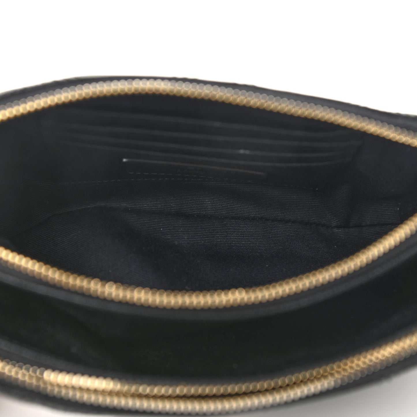 Grained Lambskin Quilted Mini Becky Double Zip Bag Black