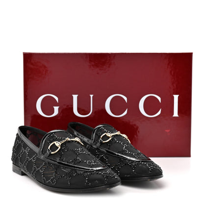 Gucci Tela Retino Kid Scamosciato Crystal GG Monogram Jordaan Loafer 35.5 Black 9 of 9