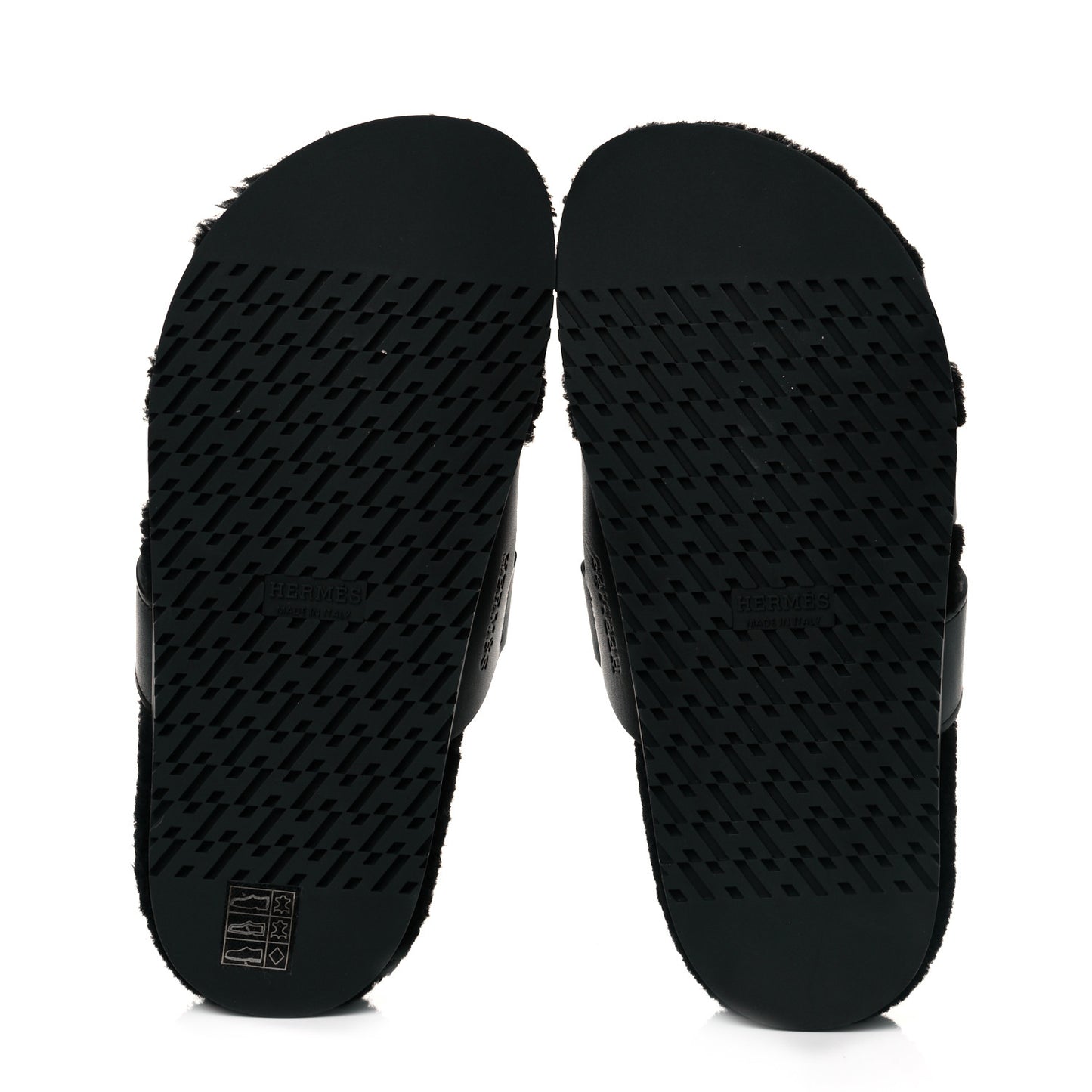 Calfskin Woolskin Womens Chypre Sandals 37.5 Black