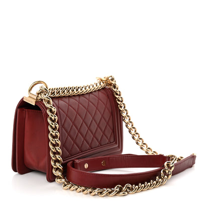 Chanel Lambskin Quilted Small Boy Flap Burgundy 3 of 12