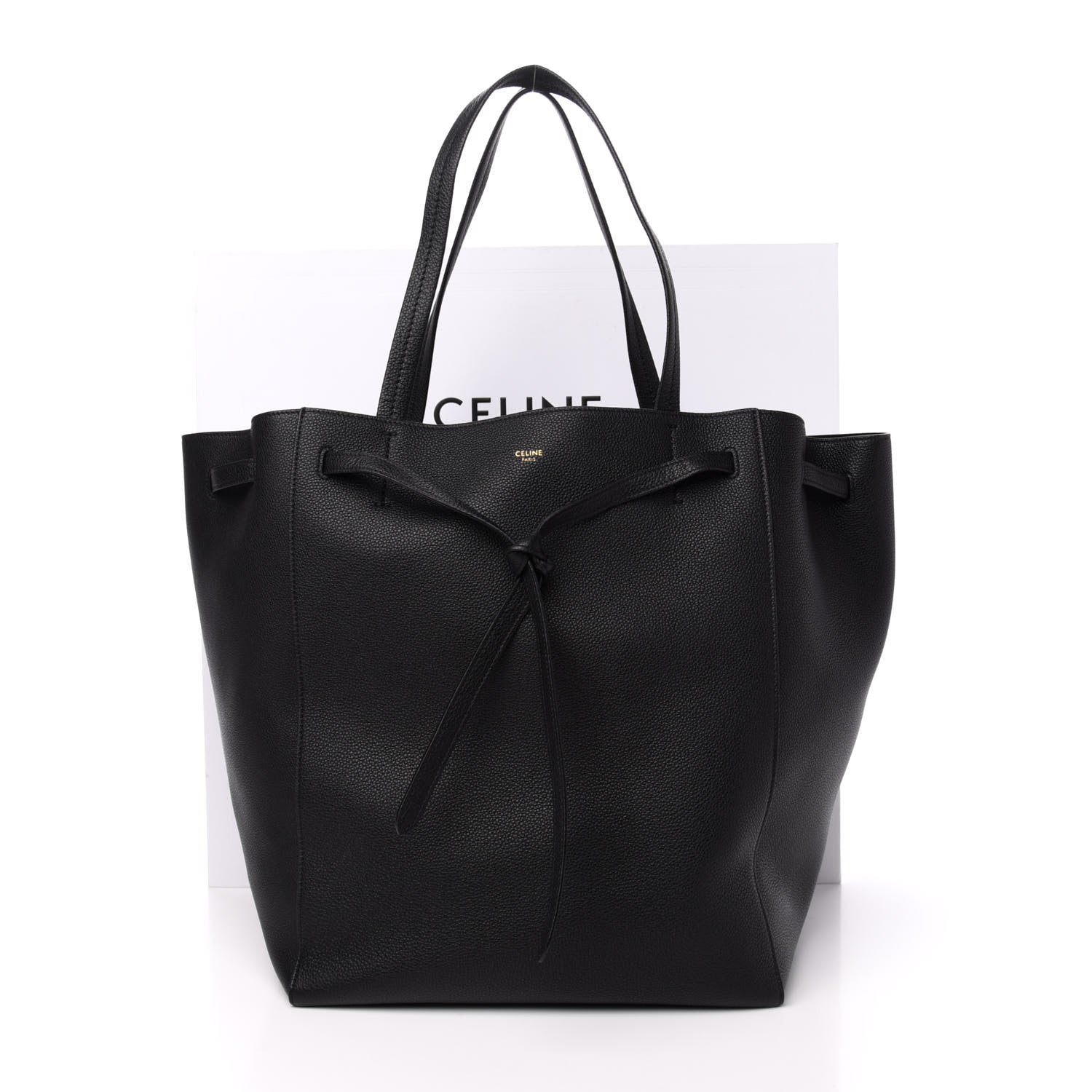 Celine Soft Grained Calfskin Medium Belt Cabas Phantom Black 11 of 11
