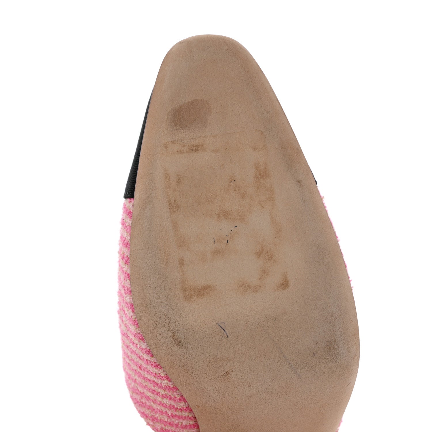Chanel Fabric Grosgrain Cap Toe CC Striped Slingback Pumps 36 Pink Black 39.5 Pink Black 9 of 10