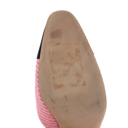 Chanel Fabric Grosgrain Cap Toe CC Striped Slingback Pumps 36 Pink Black 39.5 Pink Black 9 of 10