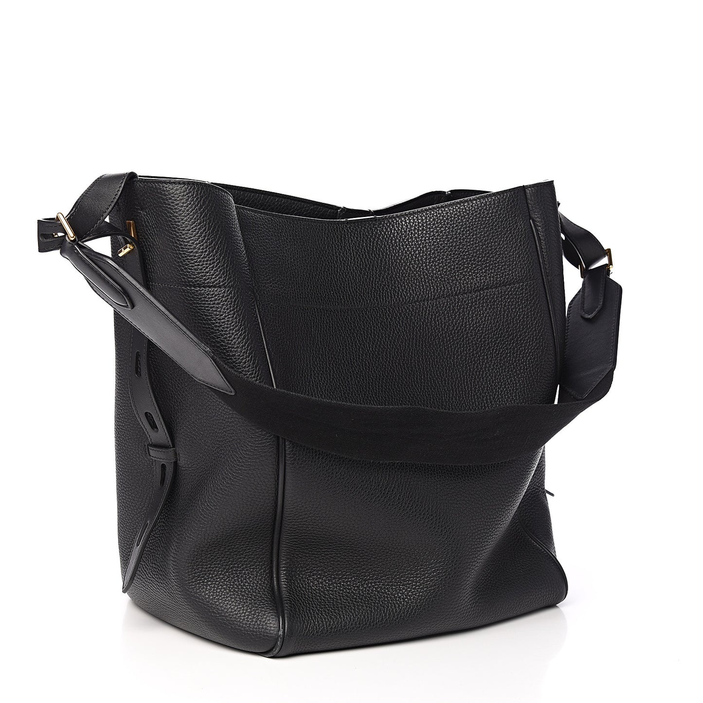 Grained Calfskin Medium Rialto Shoulder Bag Black