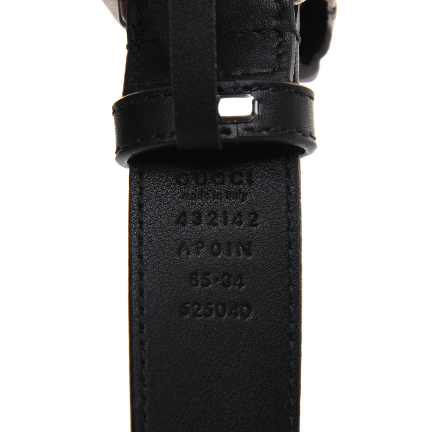 Gucci Moon Calfskin Crystal Dionysus 30mm Belt 85 34 Black Black Diamond 3 of 7