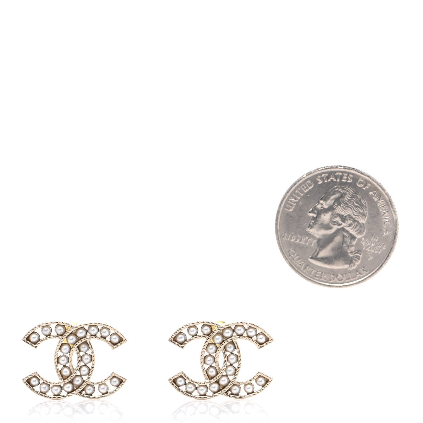 Pearl CC Earrings Gold