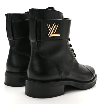 Louis Vuitton Calfskin Wonderland Ranger Boots 38.5 Black 4 of 10