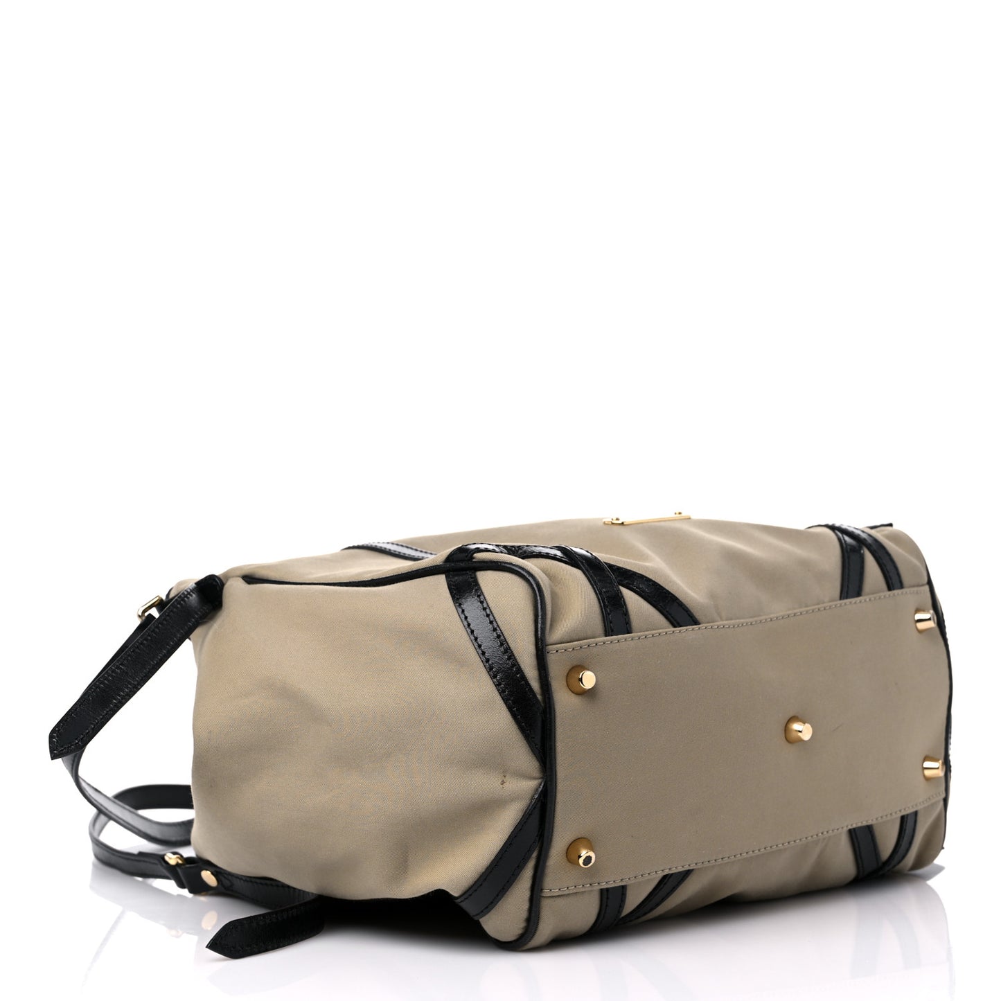 Canvas Calfskin Canterbury Tote Beige