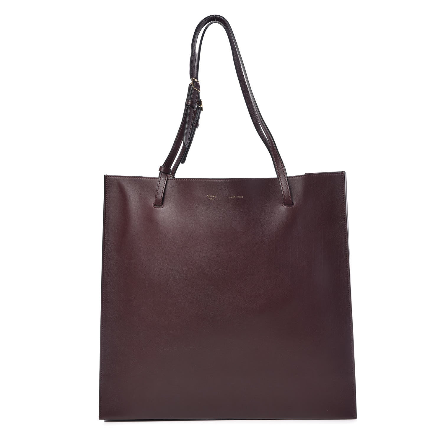 Celine Smooth Calfskin Triple Shopper Tote Burgundy 1 of 10