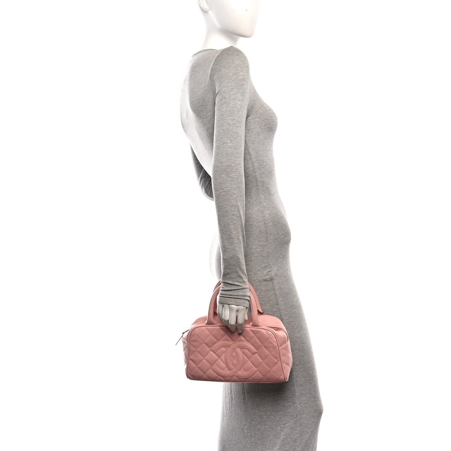 Chanel Caviar Quilted Small Bowler Pink 2 of 11