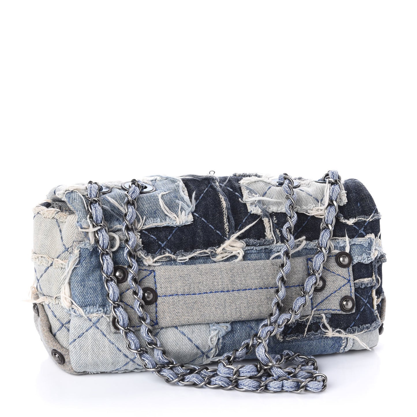 Denim Patchwork Paris Dallas Single Flap Blue