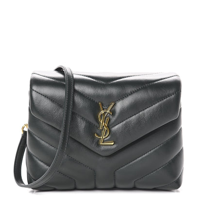 Saint Laurent Calfskin Y Quilted Monogram Toy Loulou Crossbody Bag Asphalt 1 of 7