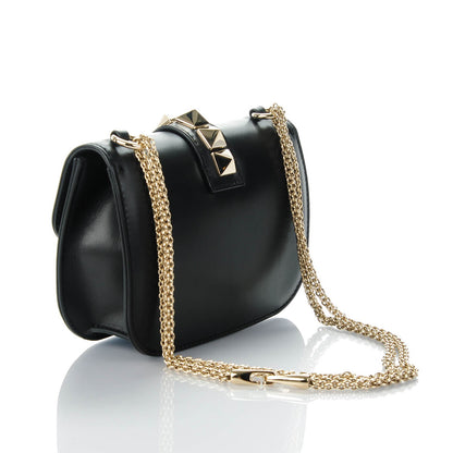 Valentino Garavani Vitello Small Glam Lock Rockstud Flap Black 3 of 7