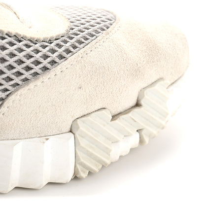 Hermes Air Mesh Suede Goatskin Bouncing Sneakers  38 Gris Lulea White 13 of 14