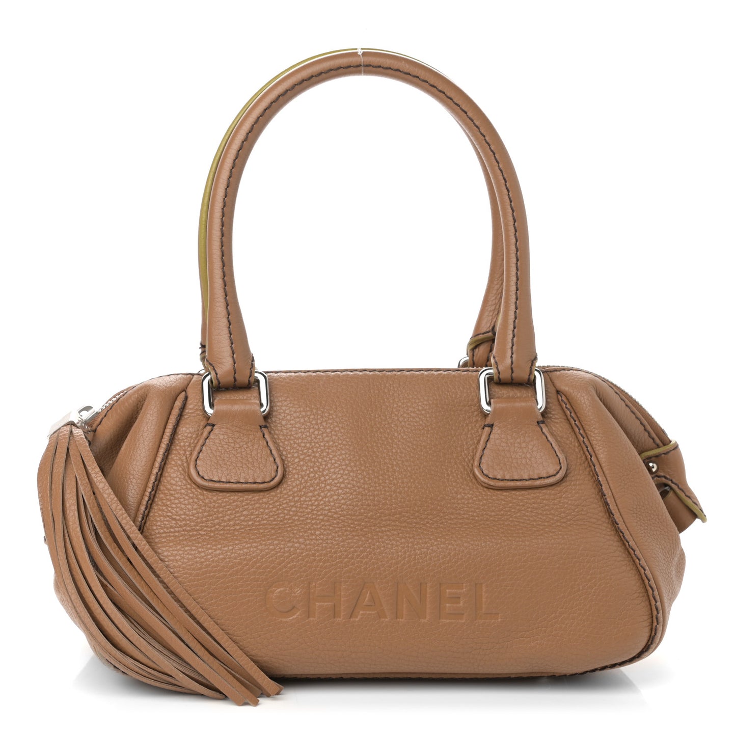 Calfskin Small Tassel Bowler Light Brown