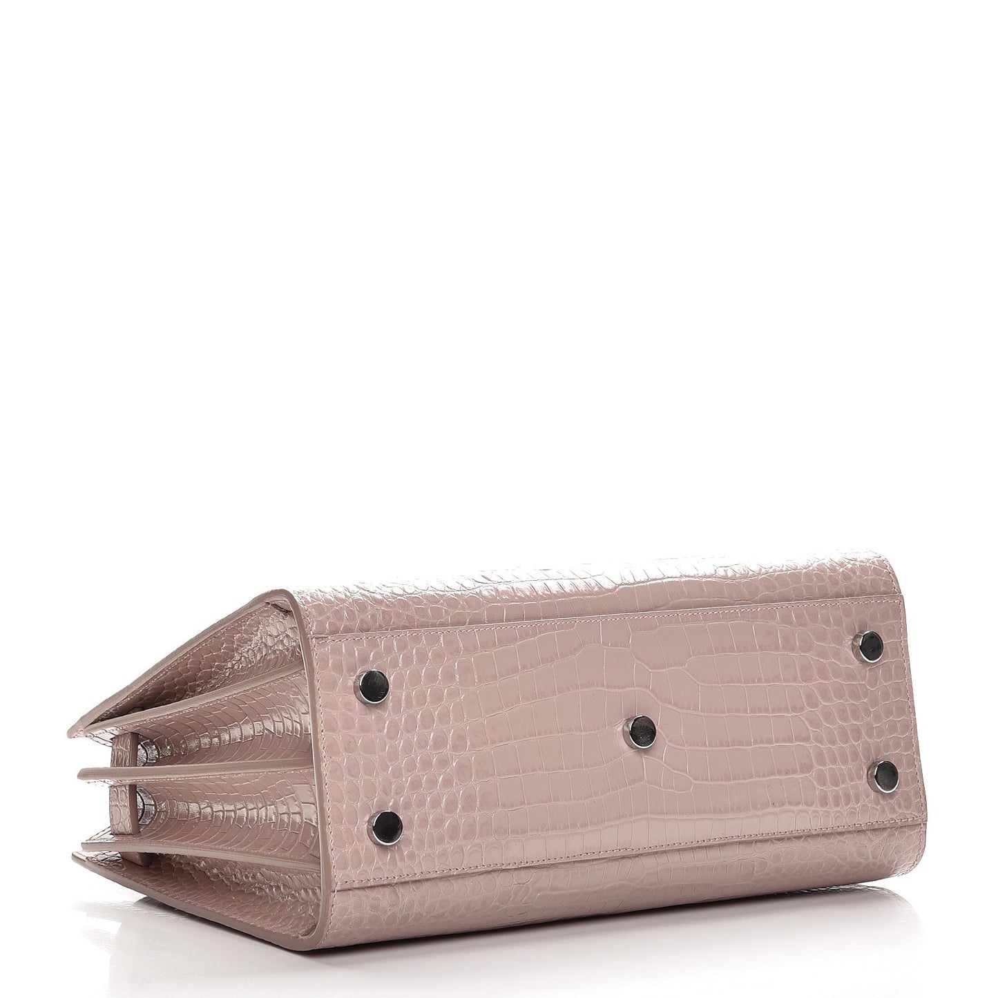 Calfskin Crocodile Embossed Baby Sac De Jour Rose Antic