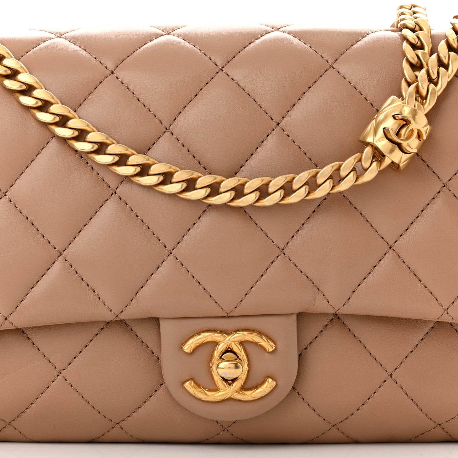 Chanel Lambskin Quilted Medium Pillow Crush Flap Beige 8 of 10