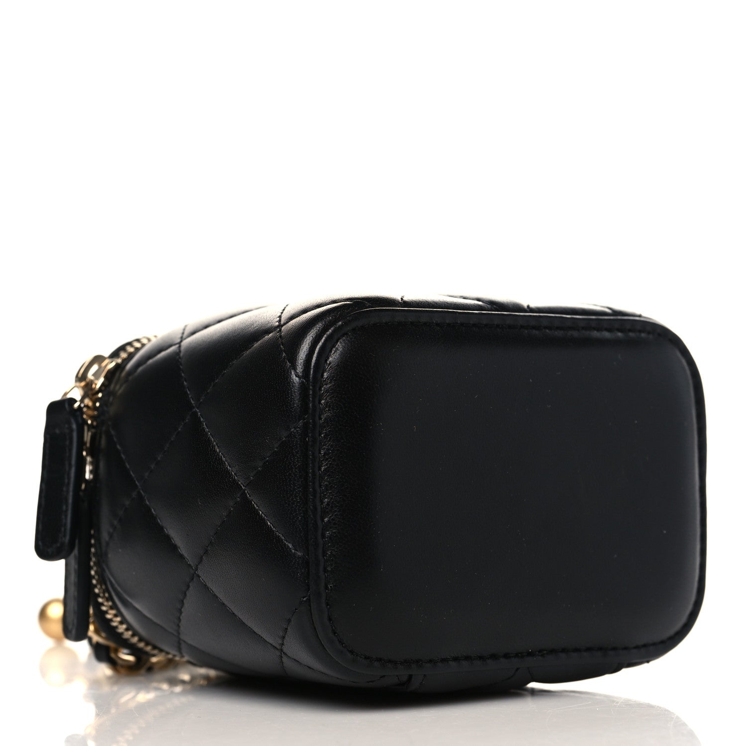 Chanel Lambskin Quilted Mini Pearl Crush Vanity Case With Chain Black 4 of 10