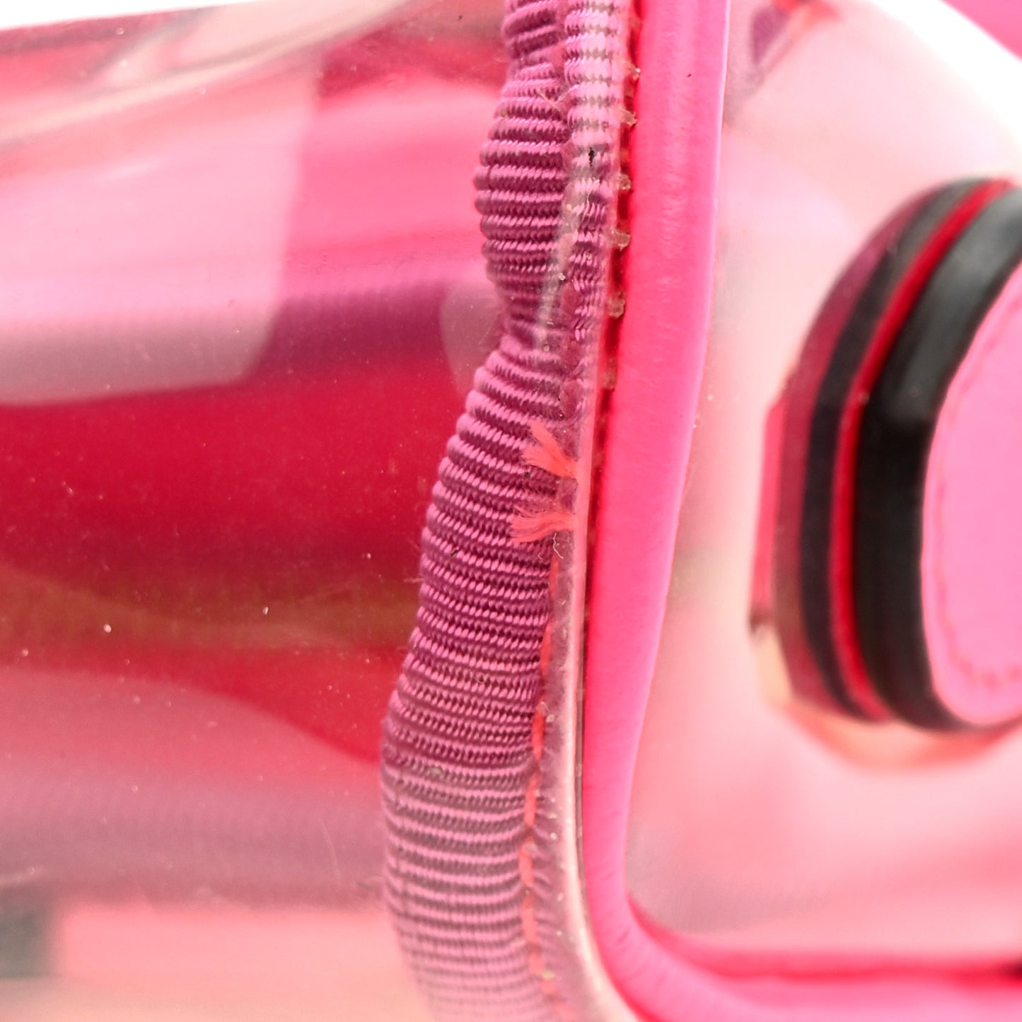 Vinyl Web Mini Ophidia Transparent Shoulder Bag Fluorescent Fuchsia