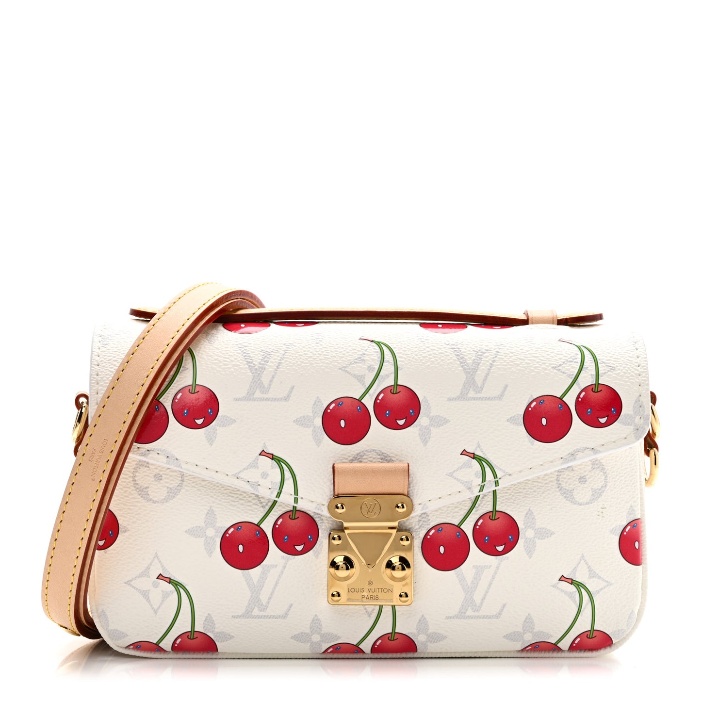 LV X TM Monogram Cerises Pochette Metis East West White