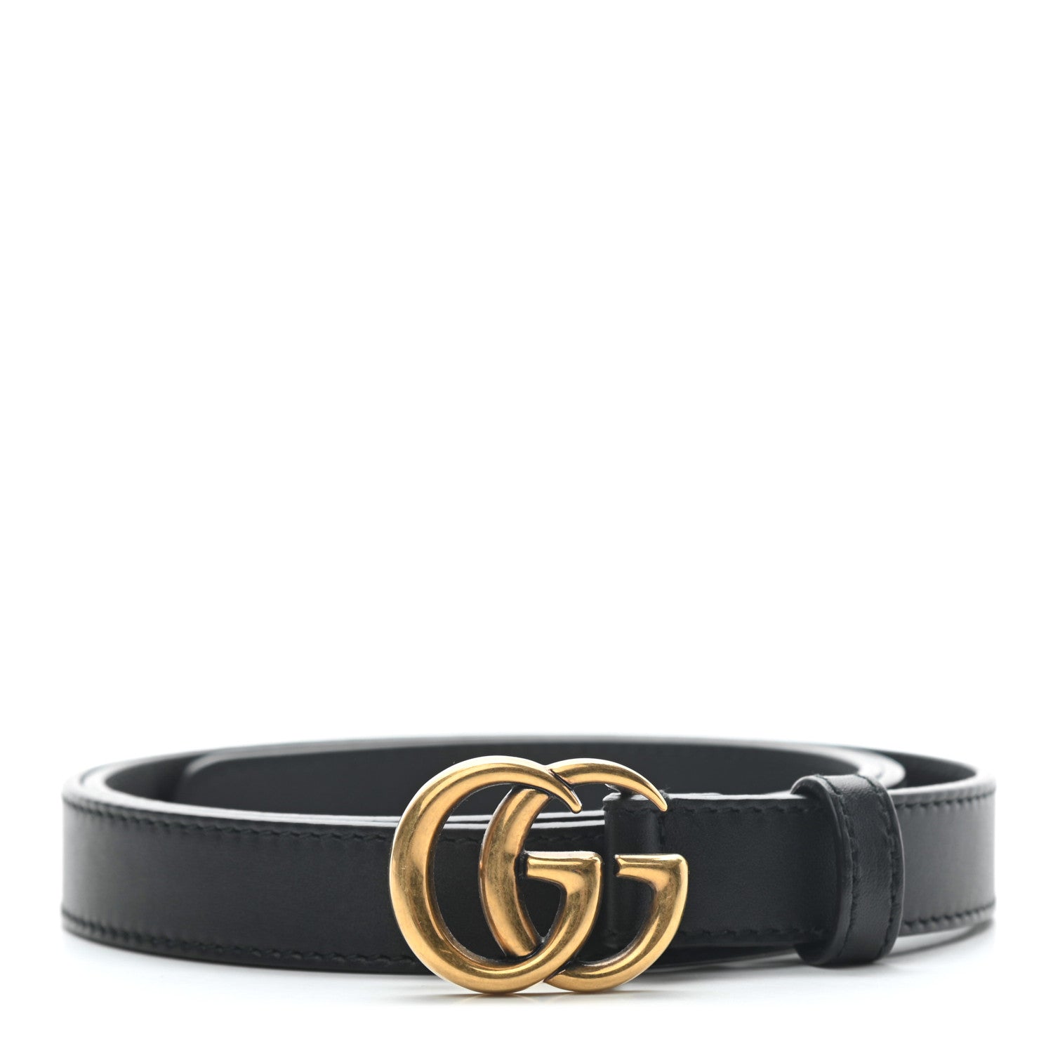 Gucci Calfskin Double G 20mm Belt 85 34 Black 1 of 5