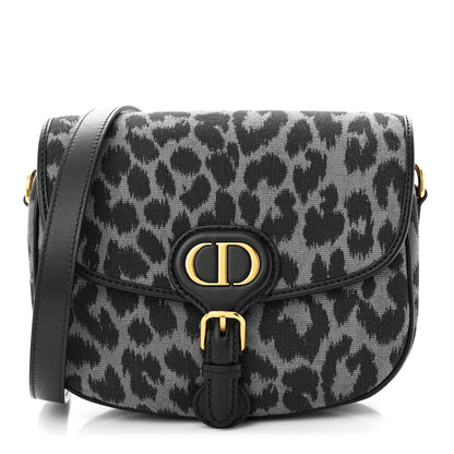 Christian Dior Canvas Mizza Embroidered Medium Bobby Flap Grey Black 1 of 9