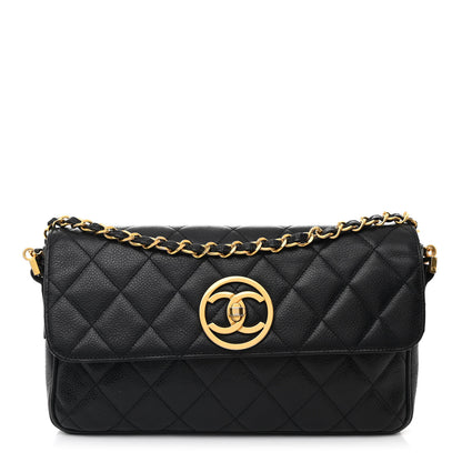 Chanel Caviar Quilted East West CC Flap Black 1 of 11